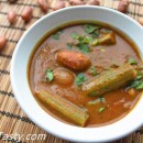 Araichuvitta Sambar – Lentil Soup (with Jackfruit Seeds/Drumstick)