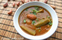 Araichuvitta Sambar – Lentil Soup (with Jackfruit Seeds/Drumstick)