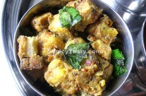 Steamed Plantain Fry – Vazhakkai Vega Vaitha Curry