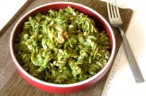 Fusilli with Spinach and Arugula Pesto