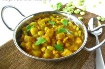 Chayote and Lima Beans Lentil Curry- Chowchow Mochakottai Kootu