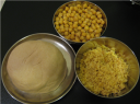 Chapathi Dough, boiled and mashed channa