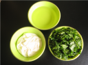 Yogurt,oil, and coriander leaves