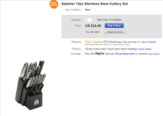 sabtier 15 piece cutlery set