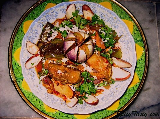 Jack fruit seeds and eggplant curry